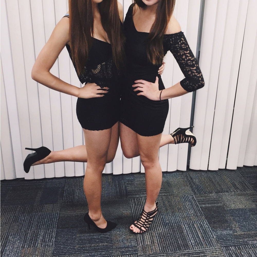 LF rumor lace bodycon dress